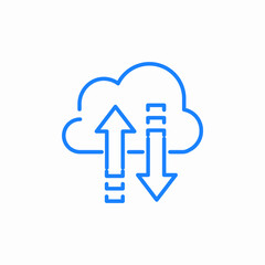 cloud data exchange icon sign vector
