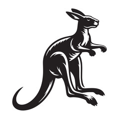 Signature jumping kangaroo silhouette vector perfect for unique visual elements – kangaroo silhouette – kangaroo vector – kangaroo illustration – silhouette of kangaroo

