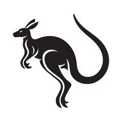 Clean jumping kangaroo silhouette vector designed for professional branding – kangaroo silhouette – kangaroo vector – kangaroo illustration – silhouette of kangaroo

