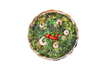 Korean style seafood pancake in png file png파일의 한국식 해물파전