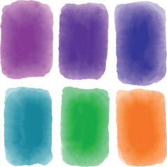Colorful Vector Watercolor Shapes With Multicolored Rectangles and Gradient Effect. Vibrant illustration of colorful overlapping abstract rectangles with a gradient watercolor effect, showing vivid 