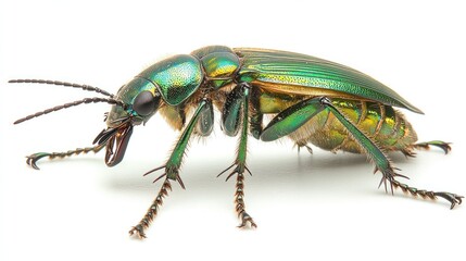 Fototapeta premium Magnificent Emerald Green Beetle Close-Up