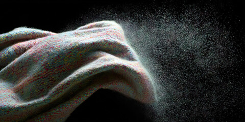 Multicolored Textile with Emitting Particles