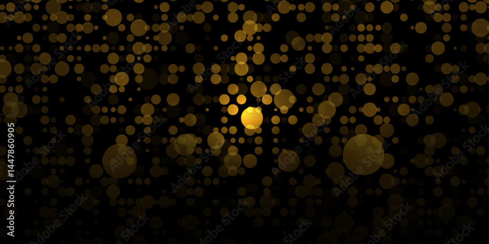 Poster abstract glitter gold luxury background. illustration element with gold light glow effect, bokeh and