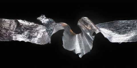 Close-up of Crumpled Silver Material