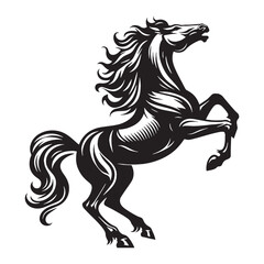 Streamlined rearing horse silhouette vector designed for crisp graphics – horse silhouette – horse vector – horse illustration – silhouette of horse


