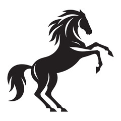 Versatile rearing horse silhouette vector designed for modern digital branding – horse silhouette – horse vector – horse illustration – silhouette of horse

