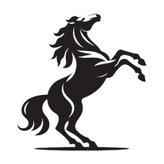 Bold-edged rearing horse silhouette vector tailored for high-quality branding – horse silhouette – horse vector – horse illustration – silhouette of horse

