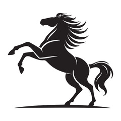 Clean rearing horse silhouette vector perfect for contemporary graphic designs – horse silhouette – horse vector – horse illustration – silhouette of horse

