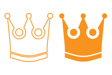 Crown Vector Symbol Icon Vector Illustration in Fill and Strokes