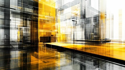 Abstract geometric background in yellow and black arthouse style