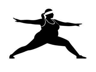 Plus Size Yoga Warrior Pose Silhouette