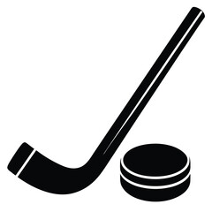 Hockey Stick and Puck Ice Hockey Icon