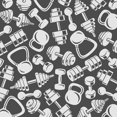 Bodybuilding background, pattern set. Collection icon bodybuilding. Vector