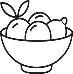 vector illustration of a bowl of fruit