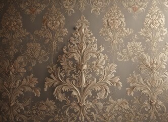 Subtle vintage damask, intricate floral details, antique, aesthetic, shabby chic