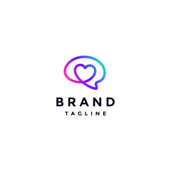 Heart Symbol Inside Brain Icon Logo Design. Brain And Heart Feeling In One Continuous Line Logo Design.