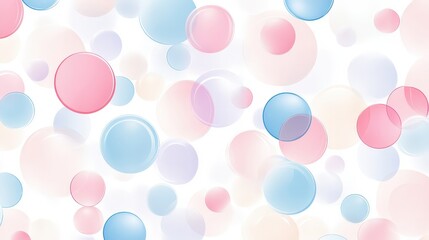 A seamless bubble pattern with soft pastel-colored circles floating on a light background.