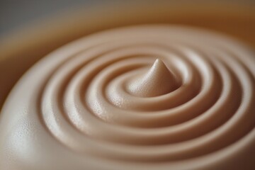Close-up of a smooth, spiraled mound of beige material showcasing texture and form, ideal for design