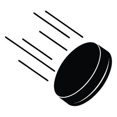 Fast-Moving Hockey Puck  Action Shot Illustration