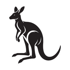 Distinct kangaroo silhouette vector tailored for clean graphic designs – kangaroo silhouette – kangaroo vector – kangaroo illustration – silhouette of kangaroo

