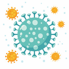 Virus icon in flat vector style