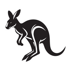 Artistic kangaroo silhouette vector crafted for distinct creative projects – kangaroo silhouette – kangaroo vector – kangaroo illustration – silhouette of kangaroo

