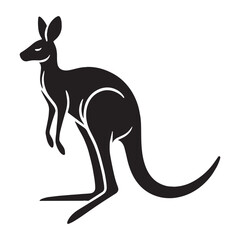 Clear-cut kangaroo silhouette vector tailored for high-quality branding – kangaroo silhouette – kangaroo vector – kangaroo illustration – silhouette of kangaroo

