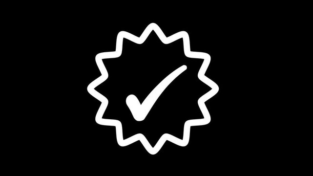 Starburst Check Mark Animation Simple Design, Smooth Starburst Check Mark Animation