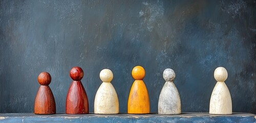 Diverse figurines on a textured background