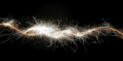 Long Exposure Photograph of Burning Sparklers