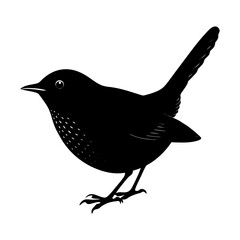 Wren Silhouette vector illustration