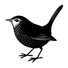 Wren Silhouette vector illustration