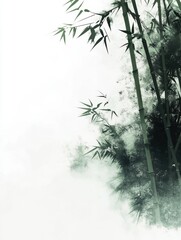 Elegant Watercolor Bamboo Painting