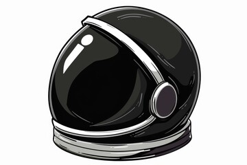 Fototapeta premium A stylized black astronaut helmet designed for space exploration. on white background