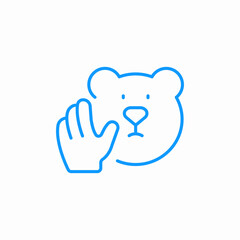 bear hand teddy icon sign vector
