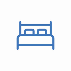 bedroom bed icon sign vector