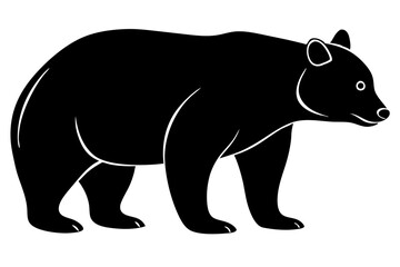 Obraz premium Silhouette design of a robust bear standing on all fours with transparency, bear, silhouette, animal, wild, wildlife, mammal, nature, standing, fours, paws, strong, sturdy, powerful, forest, zoo