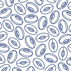Rugby background, pattern set. Collection icons rugby. Vector