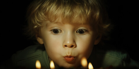 Toddler Blowing Out Birthday Candles