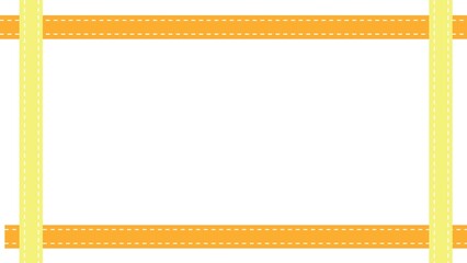 イエローとオレンジのキュートなリボンフレーム