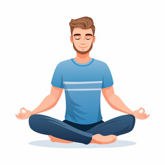 young man meditating