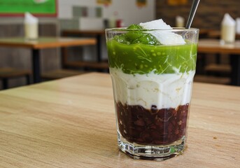 Colorful Vietnamese Che Ba Mau layered dessert