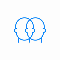 personality split icon sign vector