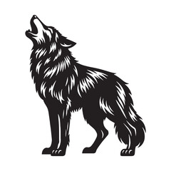 Polished howling wolf silhouette vector designed for powerful branding – howling wolf silhouette – wolf silhouette – wolf vector – silhouette of wolf

