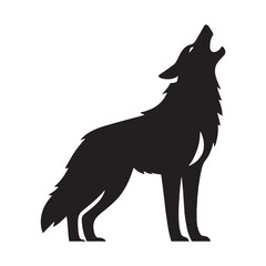 Versatile howling wolf silhouette vector perfect for creative design formats – howling wolf silhouette – wolf silhouette – wolf vector – silhouette of wolf

