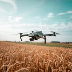 quadcopter flying on the street