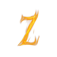 Fire Subtle Flame Letter Z Overlay - Realistic Burning Text Effect for Dramatic Designs. Perfect for Action, Sports and Bold Branding Projects. High-Quality Transparent PNG for Dynamic Digital Art.