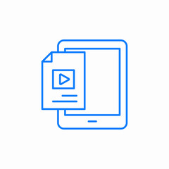 Fototapeta premium video file tablet icon sign vector