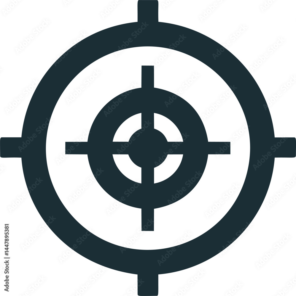 Poster black and white target symbol symbol of aim and precision. vector illustration